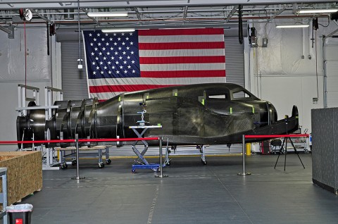 Sierra Nevada's Dream Chaser flight test vehicle is in Louisville, CO, where it will be assembled and integrated with secondary systems for future milestones. (Image credit: Sierra Nevada Corp.)