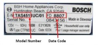 Model and Date Code