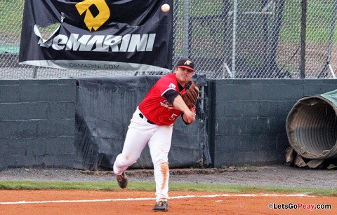 Senior third baseman Greg Bachman had two home runs and four RBI in the Govs 14-4 victory against Akron, Sunday. Austin Peay Men's Baseball. (Courtesy: Austin Peay Sports Information)