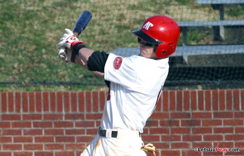 Left fielder Jon Clinard has two of Austin Peay's three hits in Saturday's loss to Dayton. Austin Peay Baseball. (Courtesy: Austin Peay Sports Information)