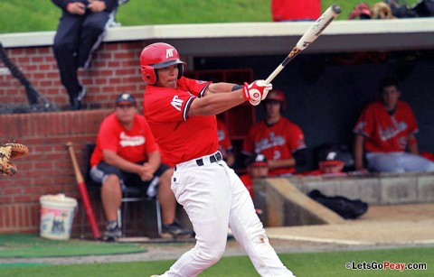 Catcher P.J. Torres went 2-for-4 with 2 RBI for the second consecutive day in Austin Peay's 5-2 win at Southeast Missouri, Saturday. Austin Peay Baseball. (Courtesy: Austin Peay Sports Information)