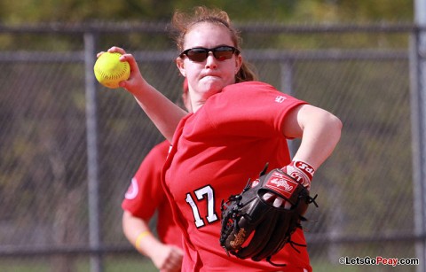 Junior Morgan Brewer picked up her fourth career shutout with 6-0 win over Tennessee State. Morgan also pitched a carreer high 10 strikeouts. Austin Peay Softball. (Courtesy: Austin Peay Sports Information)