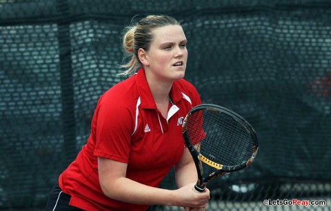 Senior Vanja Tomic gets the Lady Govs only win at singles. Austin Peay Women's Tennis. (Courtesy: Austin Peay Sports Information)