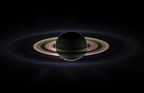 With giant Saturn hanging in the blackness and sheltering Cassini from the sun's blinding glare, the spacecraft viewed the rings as never before, revealing previously unknown faint rings and even glimpsing its home world. (Image credit: NASA/JPL-Caltech)