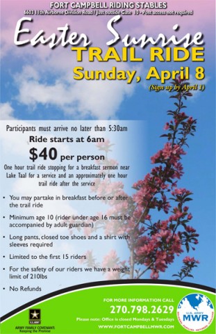 Fort Campbell Riding Stables Annual Easter Sunrise Trail Ride