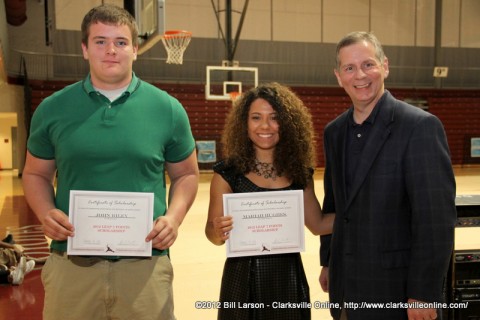 State Representative Joe Pitts with scholarship winners Mairah Hughes and John Riley