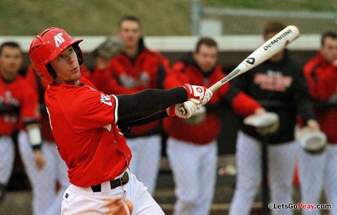 Center fielder Michael Blanchard has 14 hits in his last eight games. The Govs host Belmont, Tuesday, at Raymond C. Hand Park. Austin Peay Baseball. (Courtesy: Brittney Sparn/APSU Sports Information)