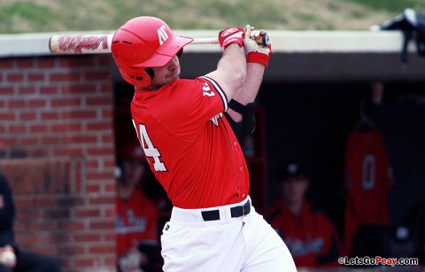 Senior first baseman Tyler Childress' walk-off home run helped Austin Peay post a 9-8 victory against Murray State, Saturday. Austin Peay Baseball. (Courtesy: Brittney Sparn/APSU Sports Information)