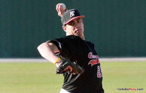 Senior starter Zach Toney held EKU to two hits over six innings in Saturday's loss. Austin Peay Baseball. (Courtesy: Brittney Sparn/APSU Sports Information) Senior starter Zach Toney held EKU to two hits over six innings in Saturday's loss. Austin Peay Baseball. (Courtesy: Brittney Sparn/APSU Sports Information)