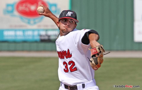 Junior Casey Delgado threw the Govs first complete game since 2008 in Sunday's win at Eastern Kentucky. Austin Peay Baseball. (Courtesy: Brittney Sparn/APSU Sports Information)