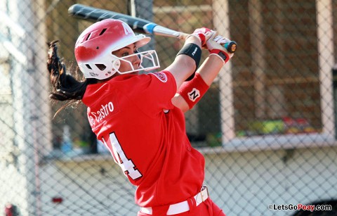 Sophomore Lauren de Castro extended her hitting streak to 13 games. Austin Peay Softball. (Courtesy: Brittney Sparn/APSU Sports Information)