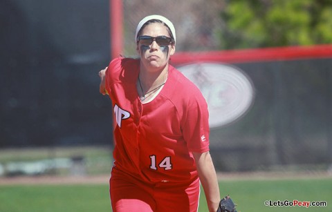 Sophomore Lauren de Castro pitched a two-hit shutout, while picking up four hits in sweep of Alabama A&M Lady Bulldogs. Austin Peay Softball. (Courtesy: Austin Peay Sports Information)