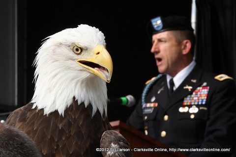 COL William B. Hickman, the Deputy Commander of Operations for the 101st Airborne Division (Air Assault) addresses the crowd 