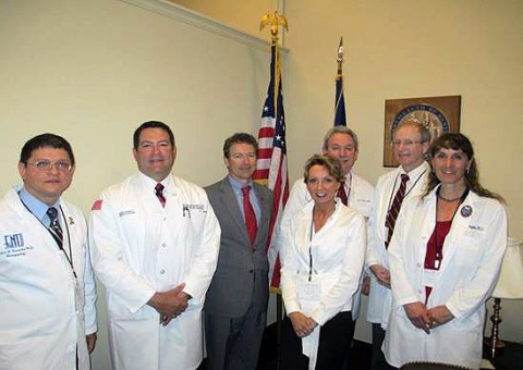 Senator Rand Paul with Doctor Mark Green and other doctors with Doctors 4 Patients Care