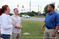 Nick Steward, who is running for the 74th District of the Tennessee State House, was on hand talking with people at the BBQ Cook Off Friday night.