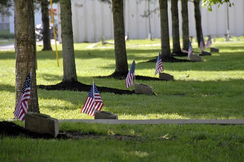 Families were invited to place a red rose on their Soldier's marker following the Wreath Laying Ceremony.