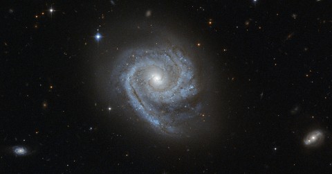 The NASA/ESA Hubble Space Telescope captured this image of the spiral galaxy known as ESO 498-G5. One interesting feature of this galaxy is that its spiral arms wind all the way into the centre, so that ESO 498-G5's core looks like a bit like a miniature spiral galaxy. (Credit: ESA/Hubble & NASA)