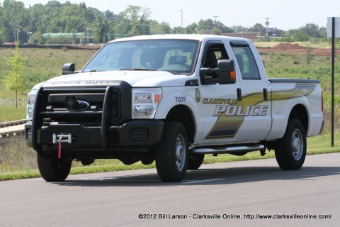 A Clarksville Police Department vehicle at Liberty Park on opening day A Clarksville Police Department vehicle at Liberty Park on opening day