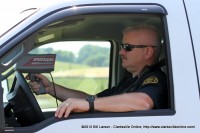 Clarksville Police Department’s Lt. Phil Ashby running radar in Liberty Park