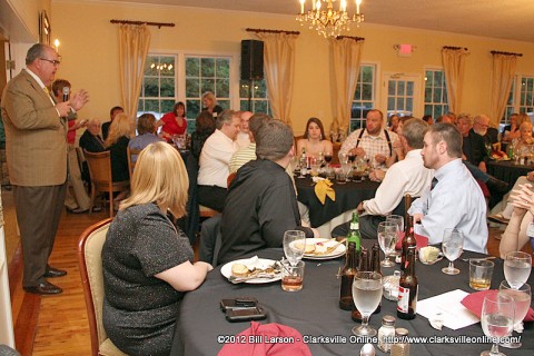 Alumni Association President Tom Mink addresses his Pi Kappa Alpha brothers