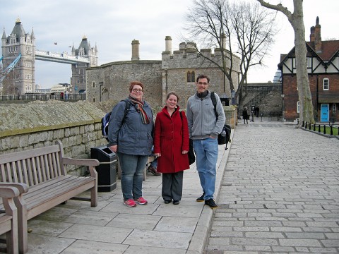 Dr. Jennifer Snyder, APSU assistant professor of art, Tina Rousselot de St. Ceran, coordinator of International Education at APSU and Dr. Daniel Shea, associate professor of Languages and Literature, visit the Tower of London on a recent study abroad trip.