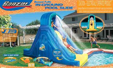 Banzai Inflatable Pool Slides recalled due to severe injury hazard. Banzai Inflatable Pool Slides recalled due to severe injury hazard.