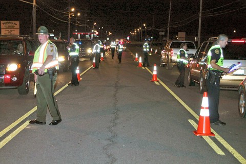 The Tennessee Highway Patrol doing a checkpoint in Montgomery County. (Photo by CPD-Jim Knoll)