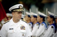 Adm. Michael Mullen, USN, Chairman of the Joint Chiefs of Staff, at the 2010 USMMA commencement.