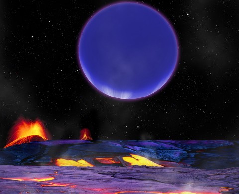 Astronomers Discover Planetary Odd Couple This artist's conception shows Kepler-36c as it might look from the surface of neighboring Kepler-36b. (Image credit: Harvard-Smithsonian Center for Astrophysics)