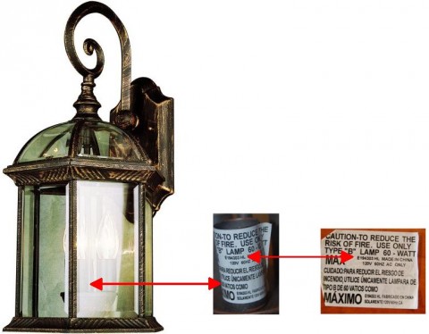 Bel Air Lighting Recalls Outdoor Wall Mount Lanterns