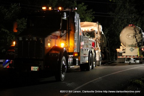 The Liquified Anhydrous Ammonia cargo is transferred from the damaged tanker to another tanker before it was towed off