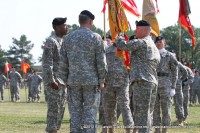 Col. Michael Peterman gives up Command of the 101st Sustainment Brigade to Maj. Gen. James C. McConville