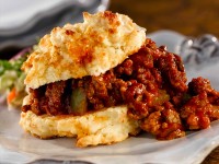 Sloppy Joe on Cheddar Cheese Biscuits