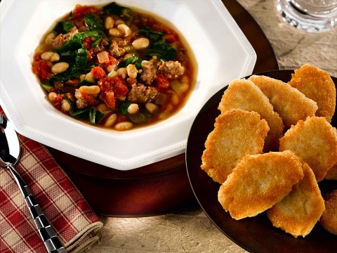 Tuscan White Bean Soup with Hot Water Hoecakes