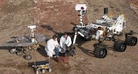Three generations of Mars rovers. Curiosity (pictured right) is more massive than its predecessors, which is why NASA had to develop an innovative landing system.
