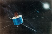 An artist’s rendition of what Geotail looks like in space. (Credit: JAXA)