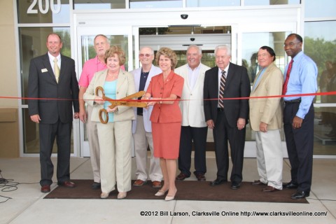 The dignitaries just before cutting the ribbon on the new terminal building The dignitaries just before cutting the ribbon on the new terminal building