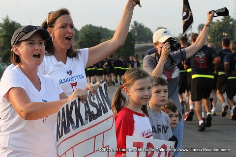 Friends and Family were on hand cheering on their soldiers and ringing cowbells.