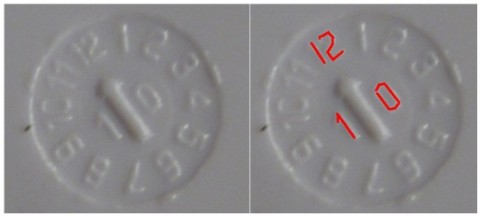 Picture of date code on recalled night light. Picture of date code on recalled night light.
