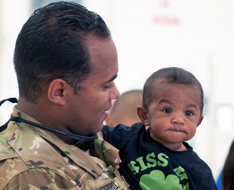 Family members and senior leaders say farewell to their service members of 101st Combat Aviation Brigade prior to their deployment in support of Operation Enduring Freedom at Fort Campbell, KY. (Photo by Sgt. Tracy Myers)