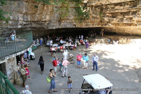 Cooling at the Cave at Dunbar Cave in Clarksville.