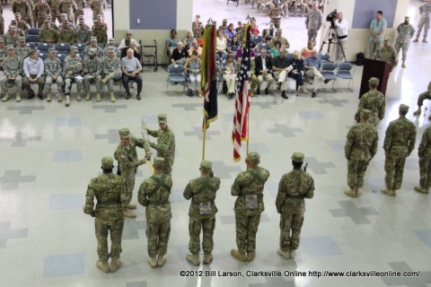 The 101st Combat Aviation Brigade Colors are cased for the deployment to Afghanistan