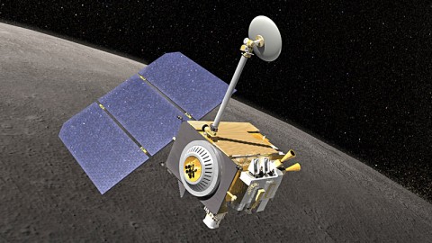 Artist's rendering of the Lunar Reconnaissance Orbiter spacecraft. (Credit: NASA's Goddard Space Flight Center)