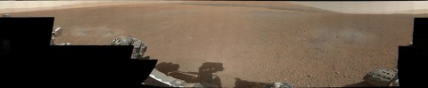 This is the first 360-degree panorama in color of the Gale Crater landing site taken by NASA's Curiosity rover. (Image credit: NASA/JPL-Caltech/MSSS)