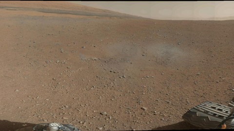 This is a portion of the first color 360-degree panorama from NASA's Curiosity rover, made up of thumbnails, which are small copies of higher-resolution images. (Image credit: NASA/JPL-Caltech/MSSS)