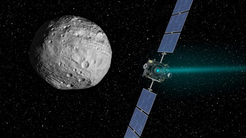 NASA's Dawn spacecraft arrived at the giant asteroid Vesta on July 15th, 2011 PDT (July 16th, 2011 EDT) and is set to depart on September 4th, 2012 PDT (September 5th EDT). (Image credit: NASA/JPL-Caltech) NASA's Dawn spacecraft arrived at the giant asteroid Vesta on July 15th, 2011 PDT (July 16th, 2011 EDT) and is set to depart on September 4th, 2012 PDT (September 5th EDT). (Image credit: NASA/JPL-Caltech)