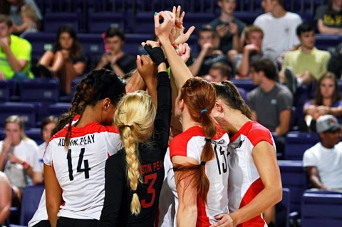 Austin Peay Women's Volleyball. (Courtesy: Brittney Sparn/APSU Sports Information)