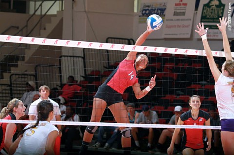 Sophomore Jada Stotts led Austin Peay Women's Volleyball with 18 kills, Saturday afternoon. (Courtesy: Brittney Sparn/APSU Sports Information)