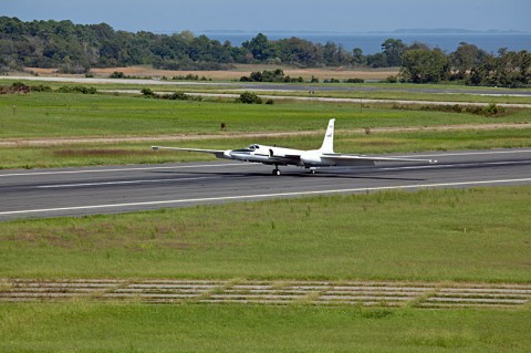 This image show the ER-2 arrival at NASA's Wallops Flight Facility, Wallops Island, VA. (Credit: NASA/Brea Reeves) 