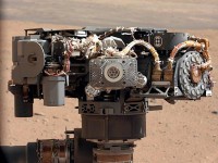This image shows the Alpha Particle X-Ray Spectrometer (APXS) on NASA’s Curiosity rover, with the Martian landscape in the background. (Image credit: NASA/JPL-Caltech/MSSS)